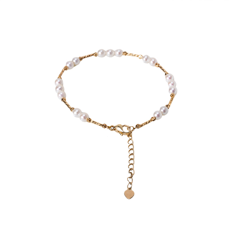 Natural Freshwater Pearls Design Alloy Freshwater Pearl Bracelet Positive Round Flawless Nucleated Pearls