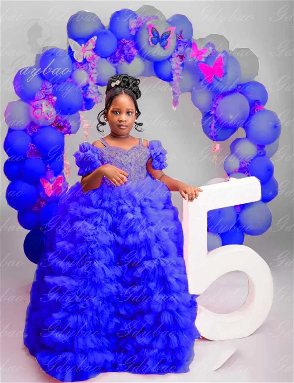 Customized RufflesThin Flower Girl Princess Dress Bow Pink Crystals Rhinestones Beads Pageant Thin Shoulder Strap Cute Birthday Z250716