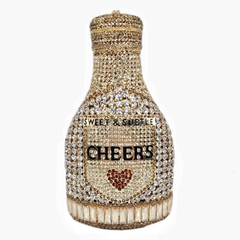 Champange Bottle Purses New Women Prom Crystal Clutches Dia Lady Handbags Party Wedding Dinner bag