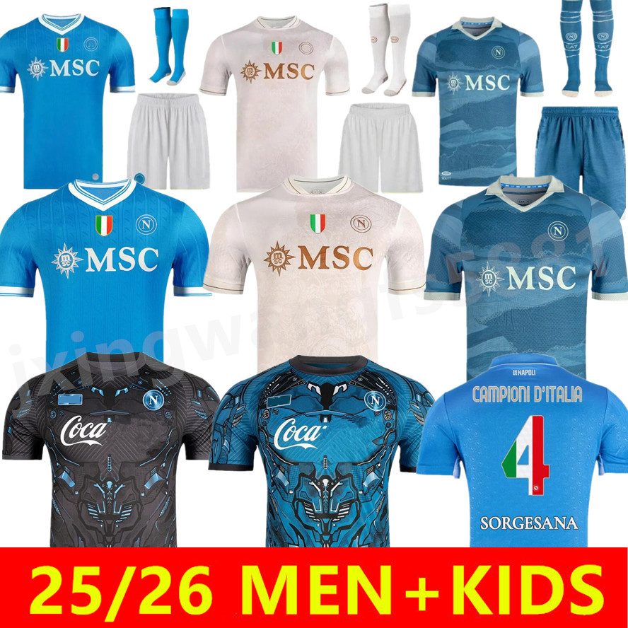 24 25 26 DE BRUYNE Napoli soccer jerseys KVARATSKHELIA LUKAKU 2025 2026 Halloween special maillot naples ZIELINSKI H.LOZANO OSIMHEN Men kids football shirts kits