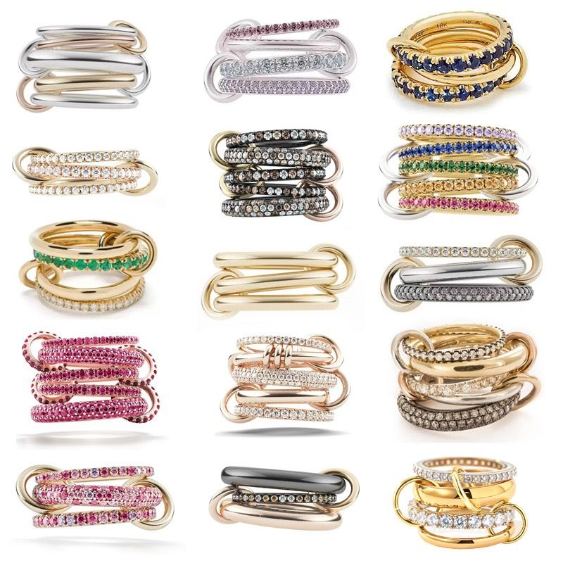 Rings Halley Emerald Gemini Spinelli Kilcol Rings Brand Designer Fine Jewelry Gold and Sterg Sier Hydra Ked Fashion Fine Jewelry Stack Rings for Women