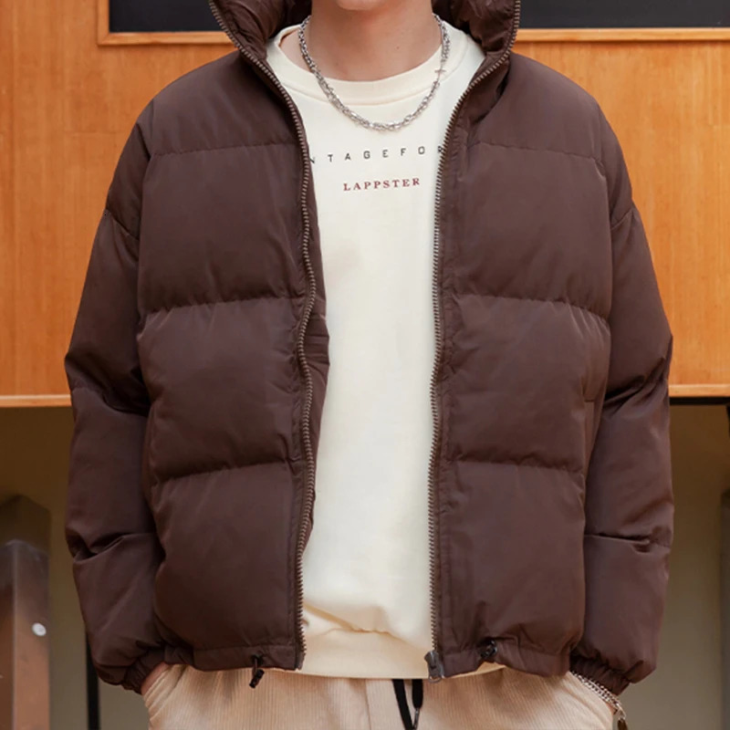 LAPPSTER Men Harajuku Warm Bubble Coat Winter Jacket 2025 Streetwear Solid Black Parkas Man Korean Fashion Puffer Jackets Coats 250716