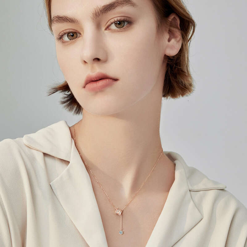 Qixi Valentine's Day Gift For Girlfriend Light Rose Gold Small Waist Clavicle Chain Niche High-End Pure Sier Necklace F3c