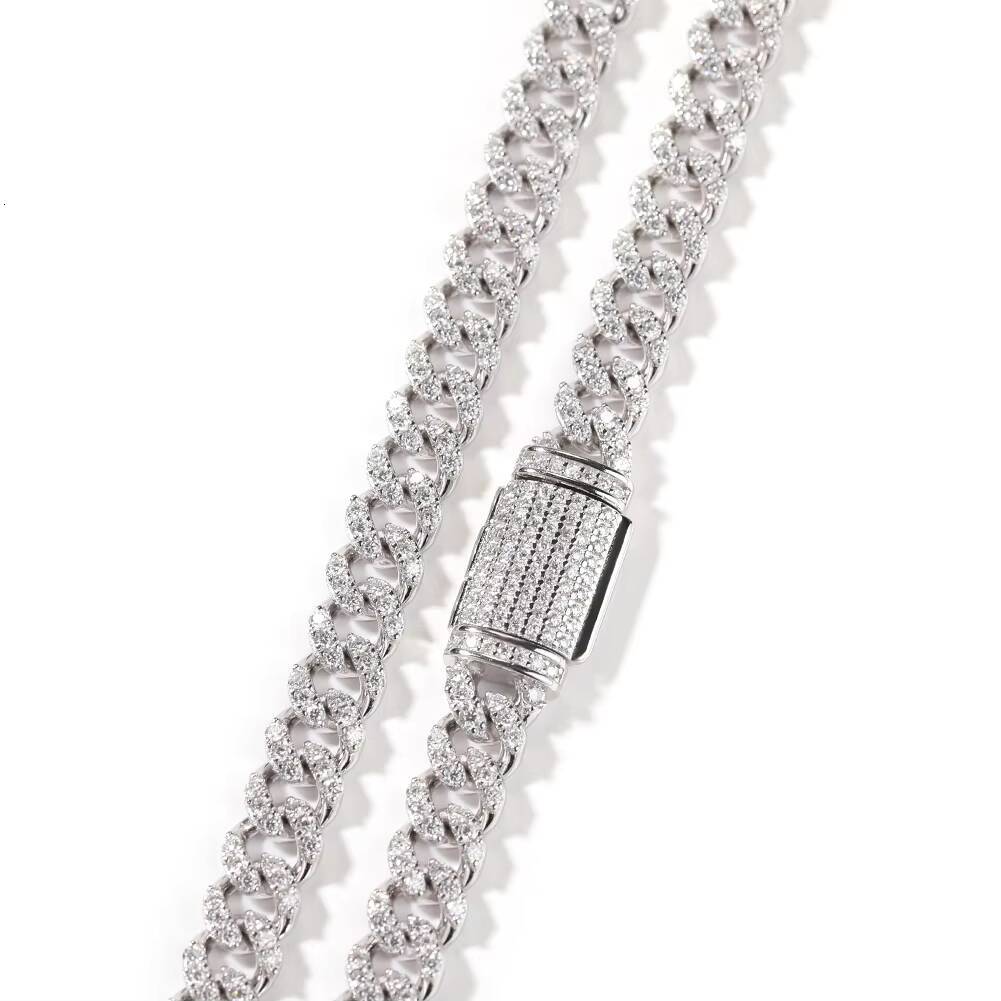 Fine Jewelry 6MM Cuban Link Chain 925 Sterling Silver Moissanite Hiphop Jewelry Women Men Necklace Bracelet Wedding Religious