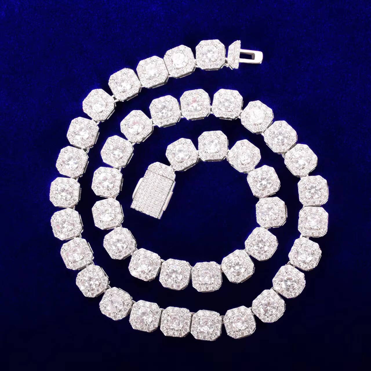 Newest Luxurious 9mm Moissanite Tennis Chain 24k Gold Plated 925 Silver Iced out Hiphop Style for Men and Women