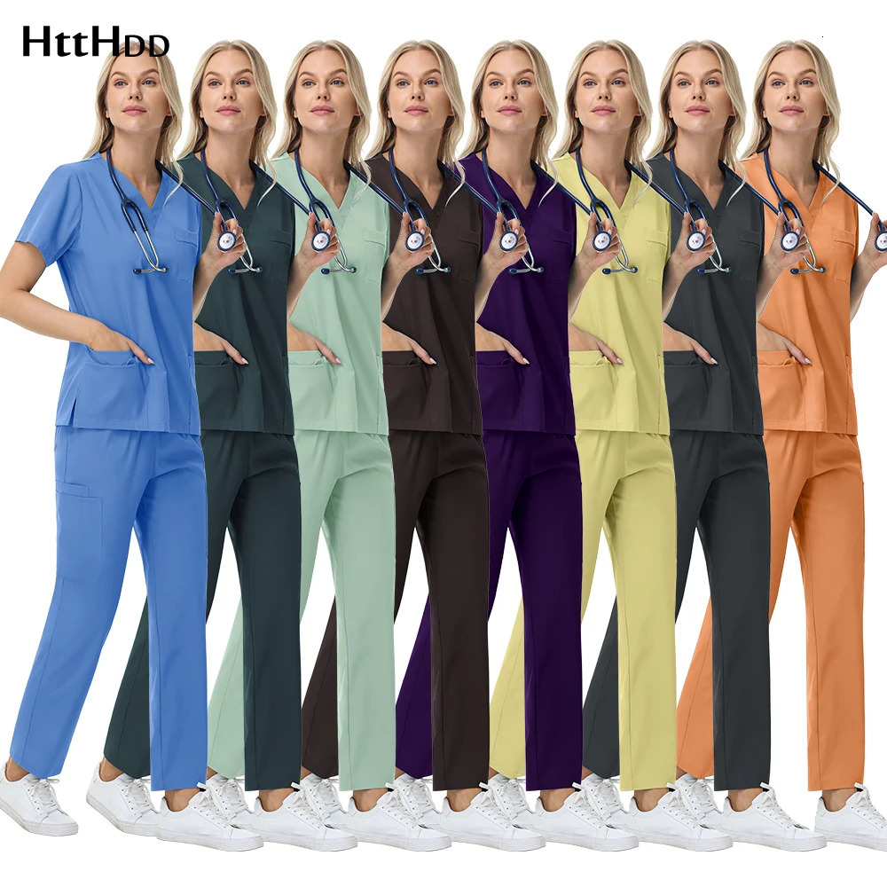 Soft Polyester Hospital Doctor Scrubs Nurses Accessories Nursing Articles Dental Scrub Pet Store Veterinary Uniform 250715