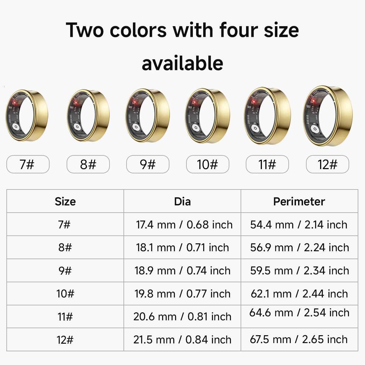 2024 NEW Mens Smart Ring Womens Fitness Tracker Exercise Monitoring Waterproof SmartRing with Video Swiping and Reading W250717