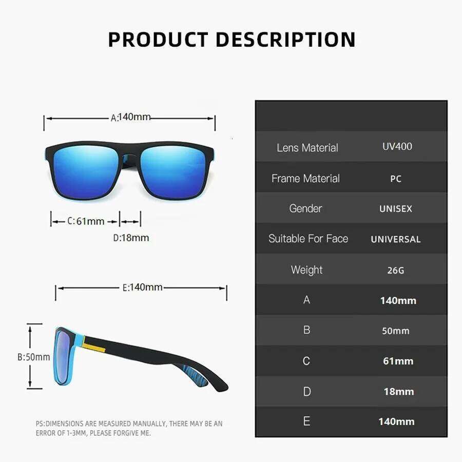 14 PCS Fashion Vintage Square Sunglasses Men Women Fishing Driving Man Brand Designer Sun Glasses Retro Eyewear UV400