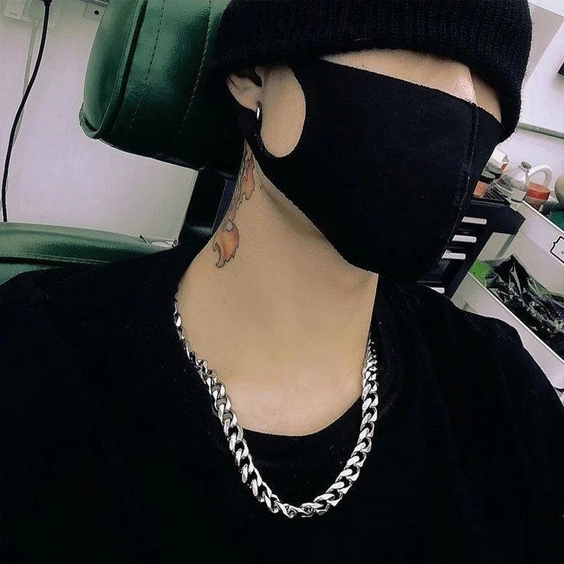 1pcs Basic Punk Stainless Steel 10mm Width Curb Cuban Necklace For Men Women Silver Color Link Chain Chokers Solid Metal Jewelry 250717