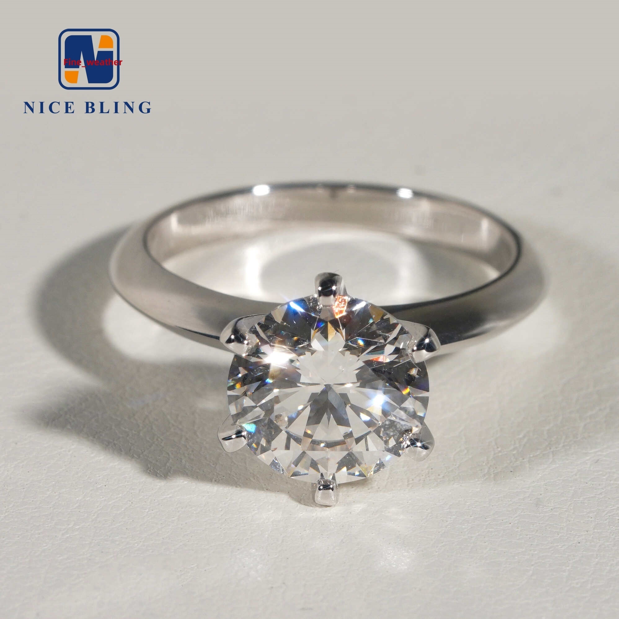 14K White Gold Diamond Women Rings Classic 6 Prongs Setting VVS2 G Color 1.5ct Lab Grown Diamond Engagement Rings Fine Jewelry