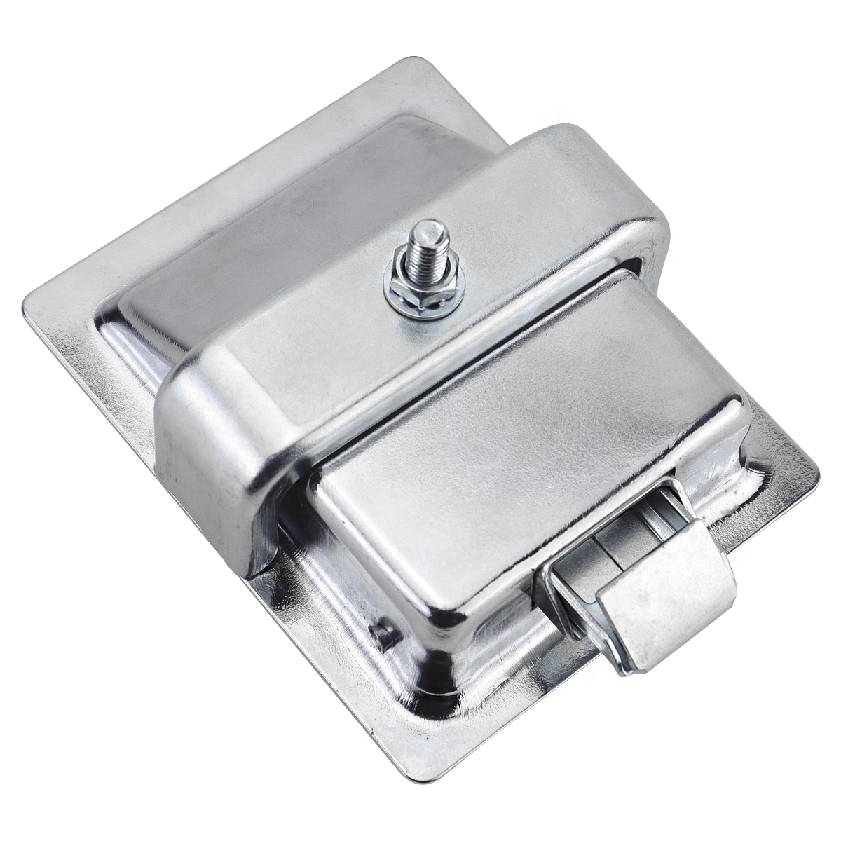 2 PCS Flush Mount Paddle Handle Stainless Steel Locking Door Latch RV Paddle Entry Interior Handle Knob Deadbolt Toolboxes and Compartment Silver