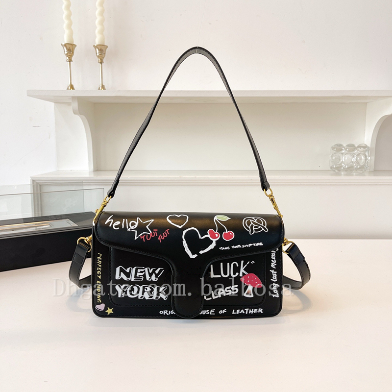 Designer Womens Bags 2025 New Womens Shoulder Evening Bags Printed Graffiti Hand-held Crossbody Bag