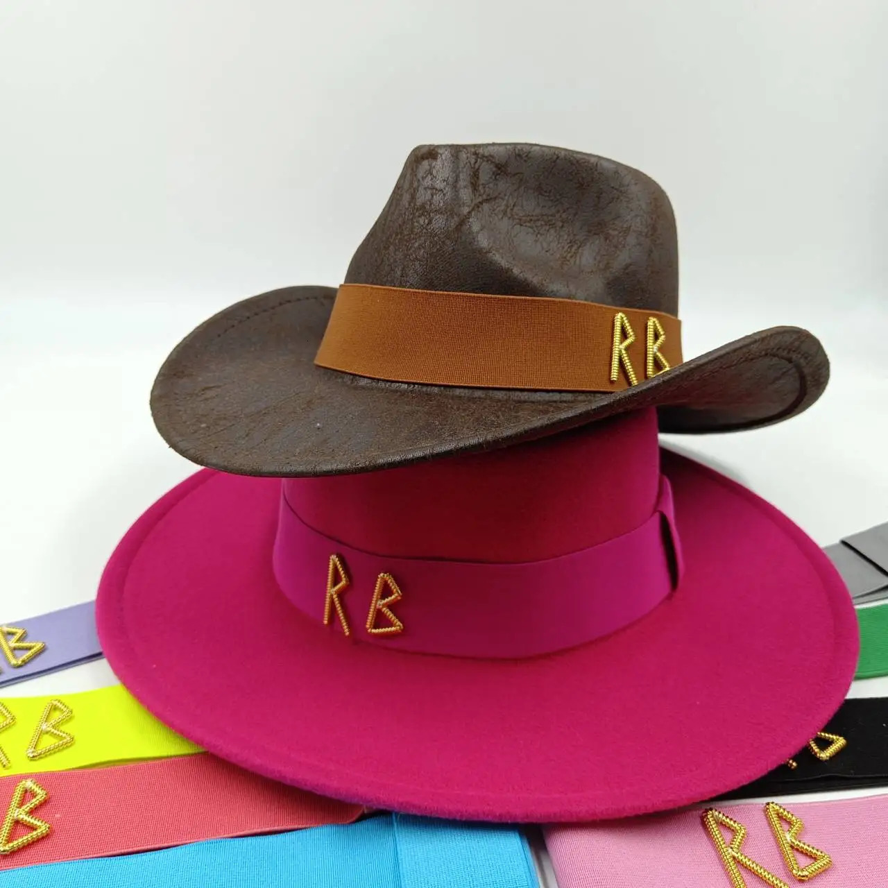 Various letters DIY Fedora and straw hat accessories rhinestone elastic band Letter wholesale accessories in various colors 250716