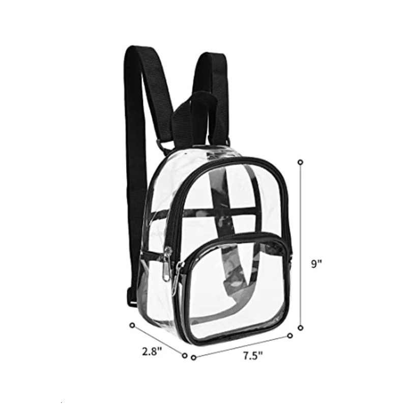 Pvc Transparent Bag Clear Travel Backpack Shoulder Bag Strap Book Sports Field Approved Waterproof Mini Travel Schoolbag for Kid 250714