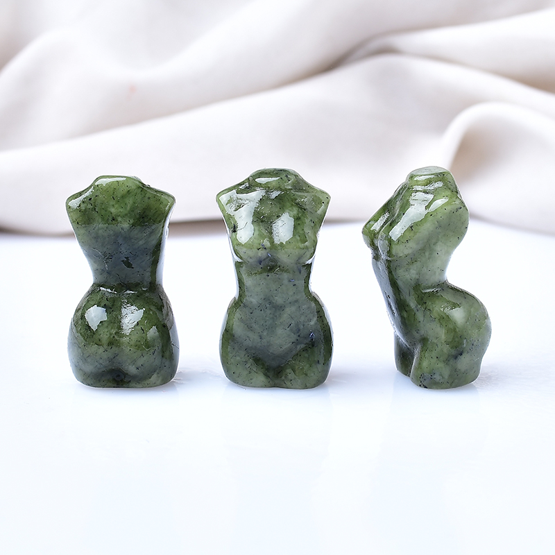 Mini Crystal Female Torso Sculptures - Hand - Carved Gemstone Art for Home Decor