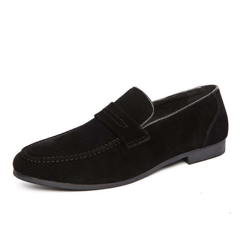 Large Size 46 Men's Lazy British Style Casual Daily Loafers Suede Slip-On Fashion Trend Shoes