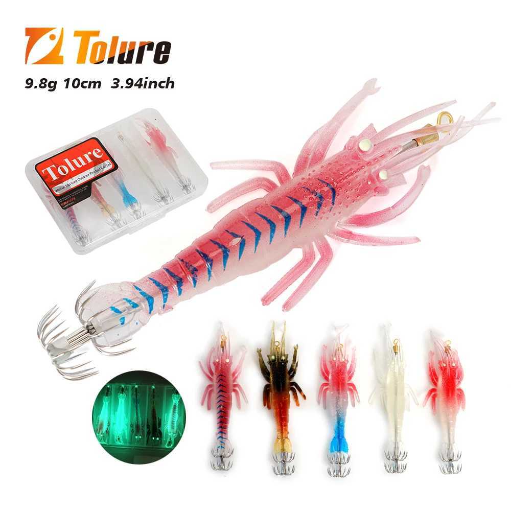 TOLU 2024 New Soft squid bait 9.8g/10cm 5pcs/pack Luminous squid Jig Fishing Lure Artificial bait For Webfoot Octopus Cuttlefish Z250717