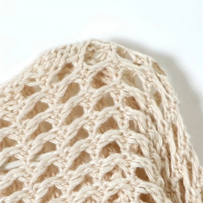 Women Crochet Knit Hollow Out Crop Top Long Sleeve Shrug Sweater Mesh Cover Ups Cardigan Streetwear Pullover Clothes Y2k y250707