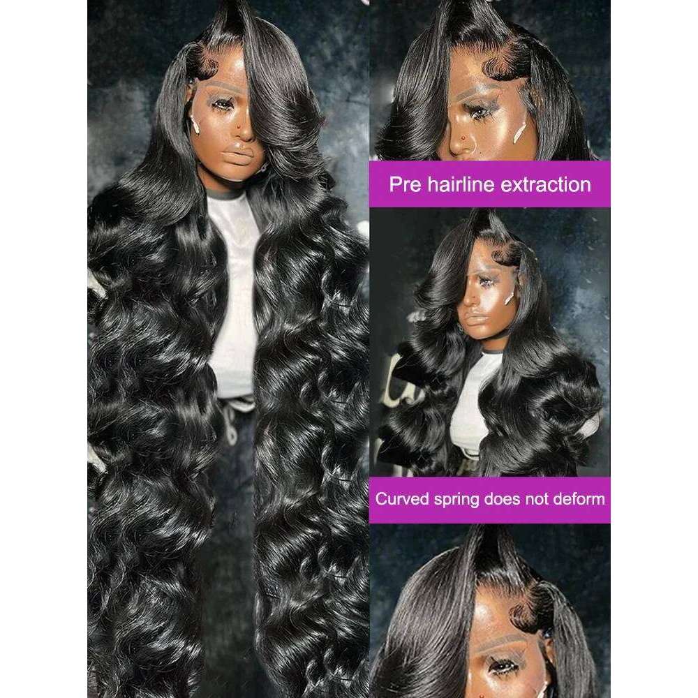200 250 Density Brazilian Glueless 13x6 13x4 Body Wave Wig Front 30 40 Inch Human Hair Pre Plucked HD Lace Frontal Wigs