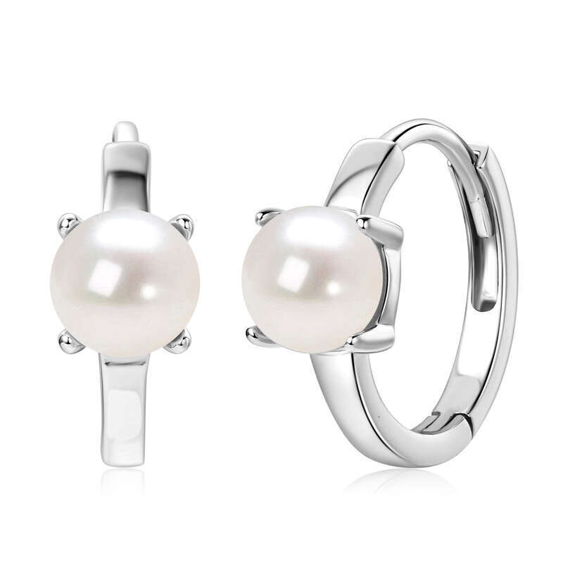 Simple Natural Freshwater Pearl Earrings Versatile Niche S Sier Fashion Commuter Ear Accessories 03E