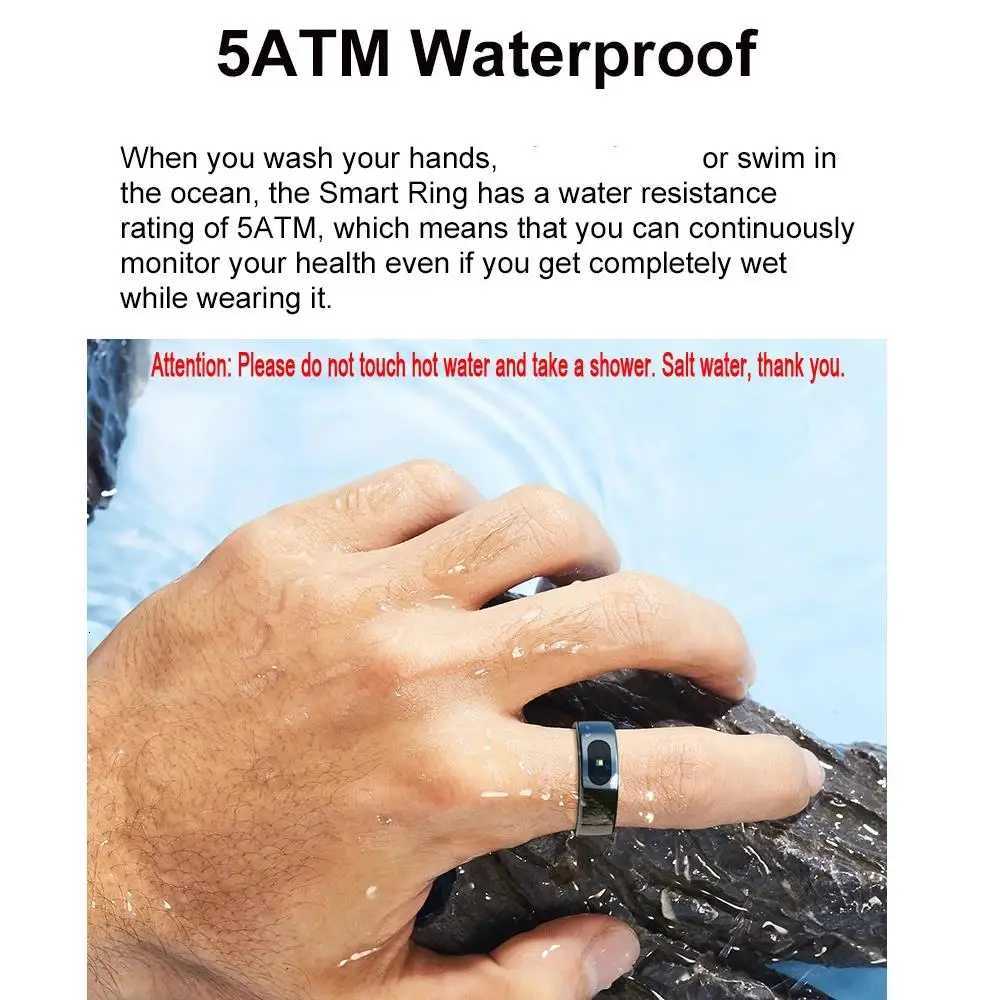 2025 R08 Smart Ring Men Women Health Monitor Skin Temperature IP68 5ATM Waterproof Touch Control Function Smart Finger Ring W250717