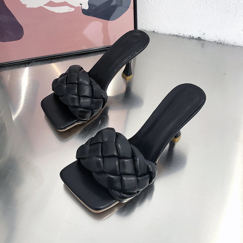 2025 new summer square toe open toe internet famous diamond patterned slingback sandals for women fairy style high heeled sandals with thin heels for 