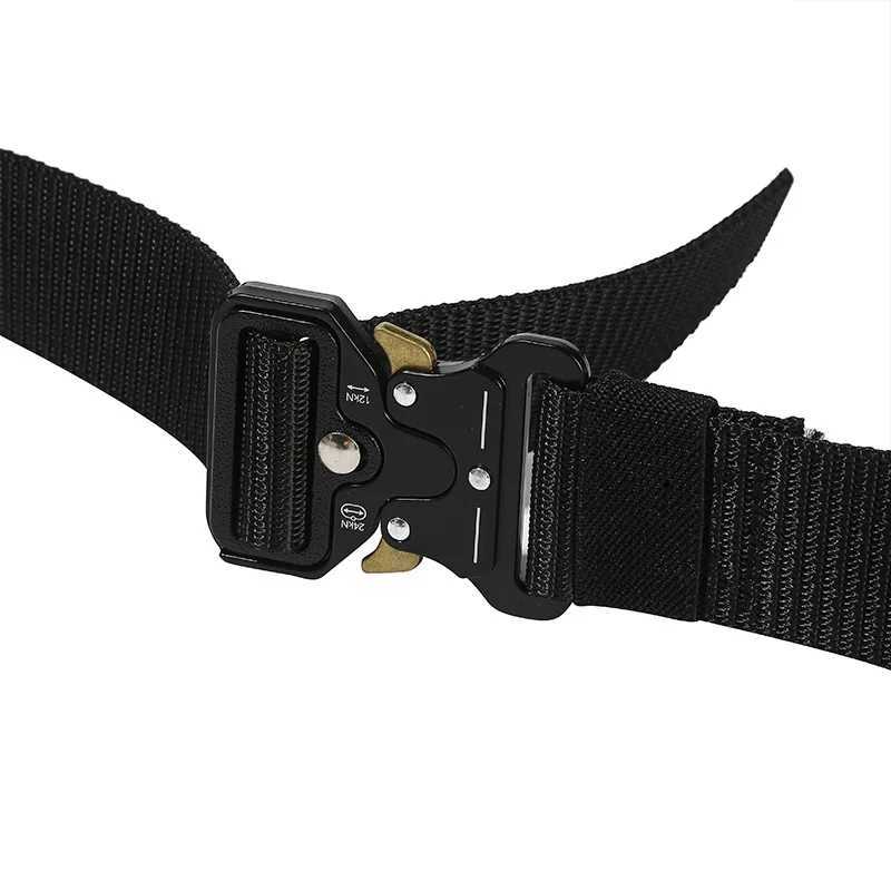 2pcs Red Ears Plastic Buckle Tactical Belt Mens Multifunctional Military Fan Canvas Belt Outdoor Faux Nylon Training Waist Belt W250717