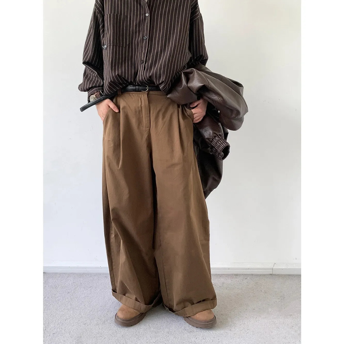 Japanese Vintage Basic Workwear Trousers For Men Women Spring Autumn Loose-fit Wide-leg Casual Pants Ins Boyfriend Style 250715