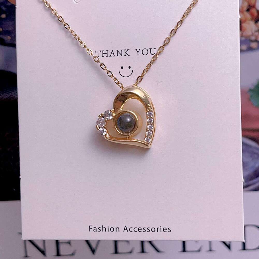 Projection Of 100 Languages I Love You Necklace For Women, Light , Niche, High-End Feel, Versatile Accessory 894