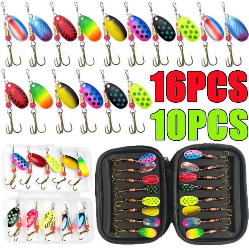 16PCS/10PCS Waterdrop Metal Spoon Spinner Fishing Lure Set with Hook Artificial Bait Kit Crankbaits for Freshwater and Saltwater Z250717