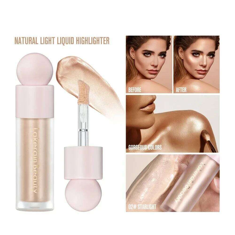 4 Colors Liquid Highlighter Face Bronzer Contouring Body Shimmer Illuminator Waterproof Natural Shine Eyeshadow Cosmetics Makeup X250
