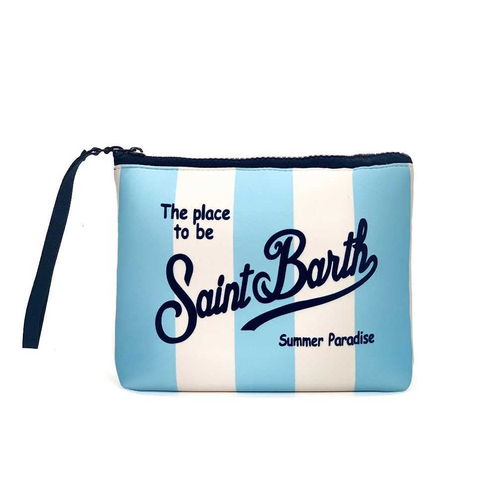 3 Saint B-Barth Striped Zip-Up Clutch Bag Neoprene Toiletry Bag Womens Neoprene Cosmetic Bag Unisex Neoprene Makeup Bag y250717