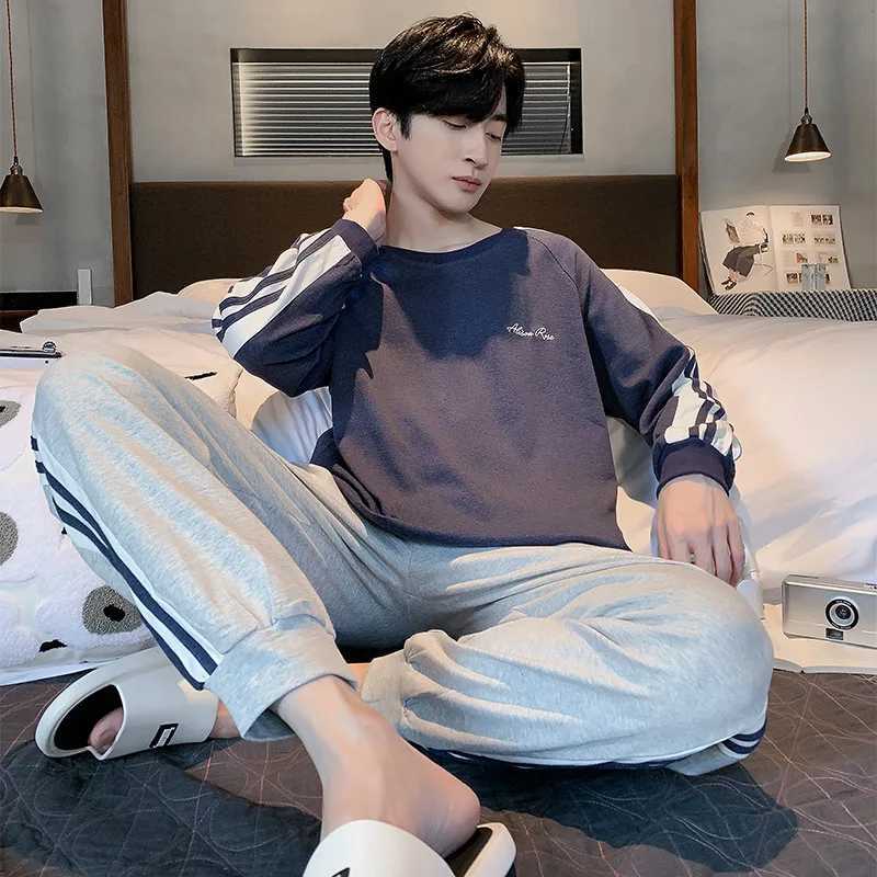 Summer Knitted Plaid Cool Mens Pajamas Casual Short Tops + Long Pants Sets Mens Sleepwear Nightwear Pijamas 4XL Homewea3 W250717