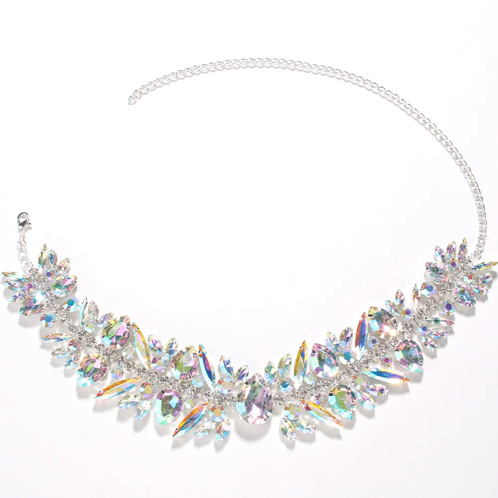 Stonefans Rhinestone Water Drop Choker Necklace Shirt for Women Drag Queen Party Accessories Exaggerate Crystal Necklace Jewelry 250716
