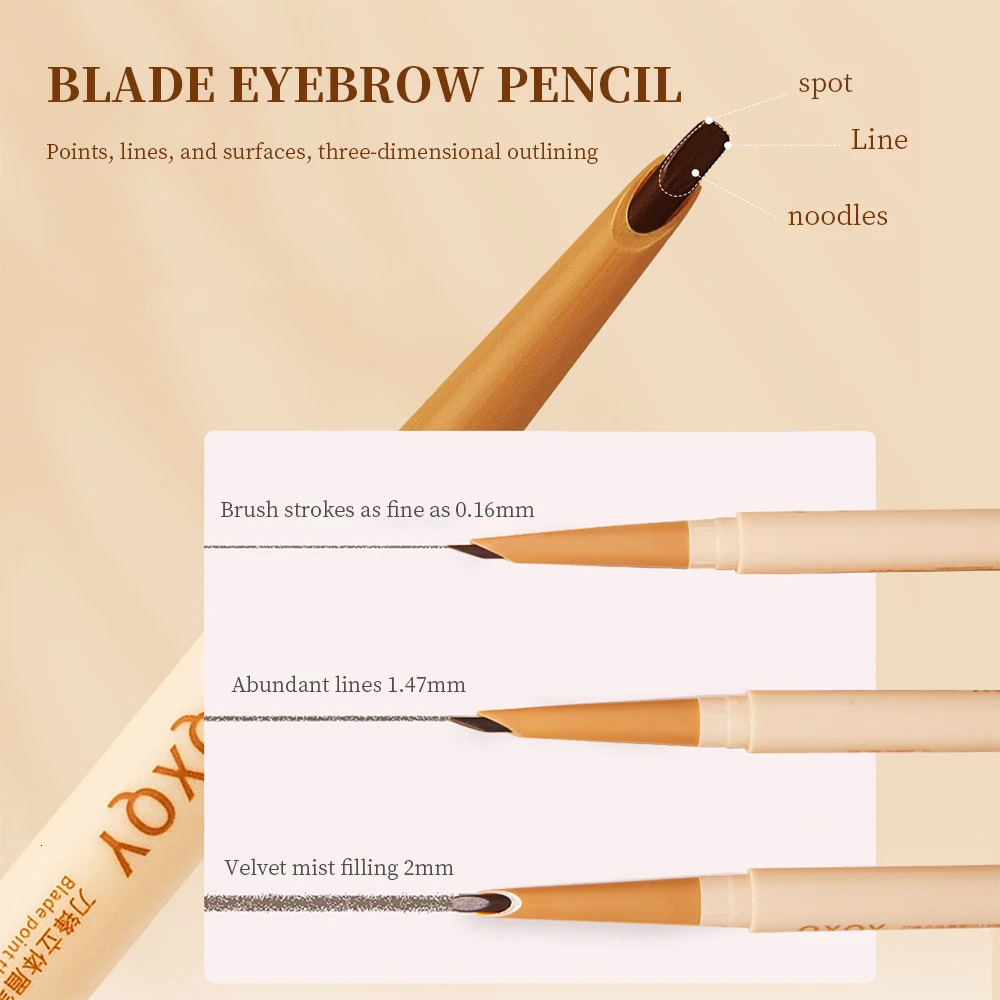 QXQY Slim Blade Tip Eyebrow Pencil Waterproof And Easy to Coloring Creates Natural Three-dimensional Wild Eyebrows 250712