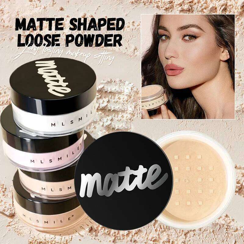 4 Colors Loose Waterproof Oil-Control Matte White Finish Compact Setting Powder Long-Lasting Transparent Pink Face Makeup X250717