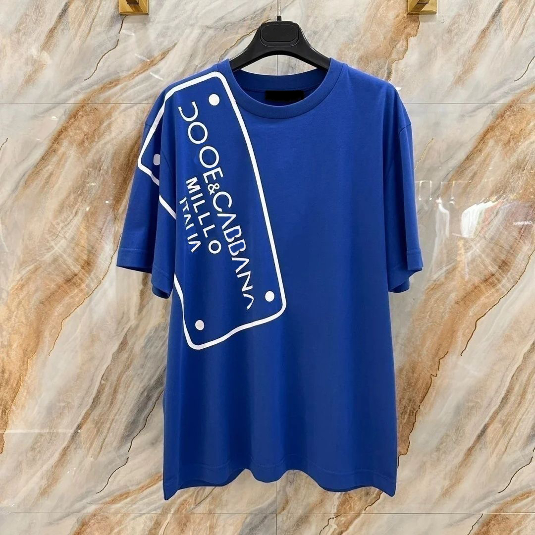 Designer fashion brand letters laminated printing short-sleeved street relaxing oversized casual American men's women's T-shirt