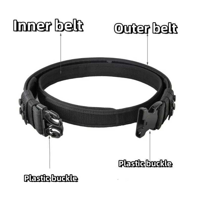 2 in 1 Tactical Belt Quick Release Buckle MOLLE Mens Belts width 5CM W250717