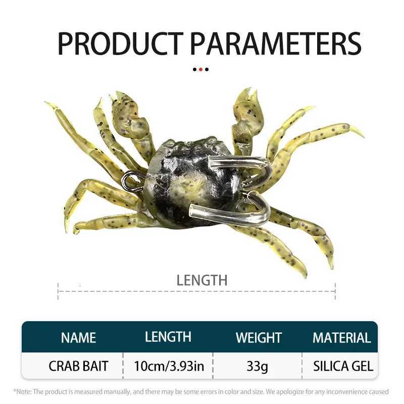2 PCS 3D Simulation Rubber Crab Soft with DoubLE Hook Sea Fishing Bait Trap Sinking Swimming TackLE AccESSories Z250717