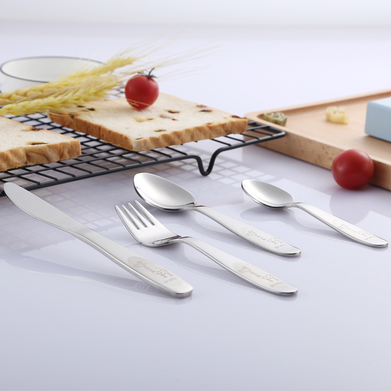 New Deer Children's Four-Piece Set Spoon Cutlery 304 Stainless Steel Western Style Knife Fork
