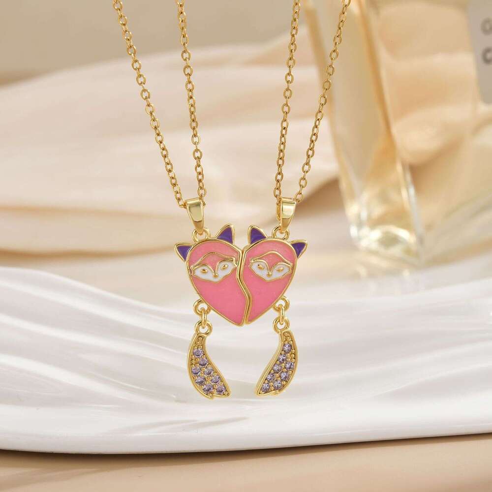 Magnetic Cute Cartoon Children's Creative Hot Selling Best Friends Necklace Pendant Jewelry 913
