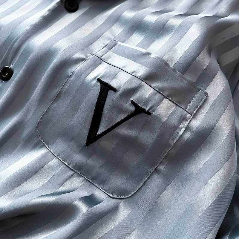 Spring Summer New Men 3PCS Pajamas Set Sleepwear Short Sleeve Trouser Suit Loungewear Loose Silk Satin Home Clothes Pajamas Set W250717