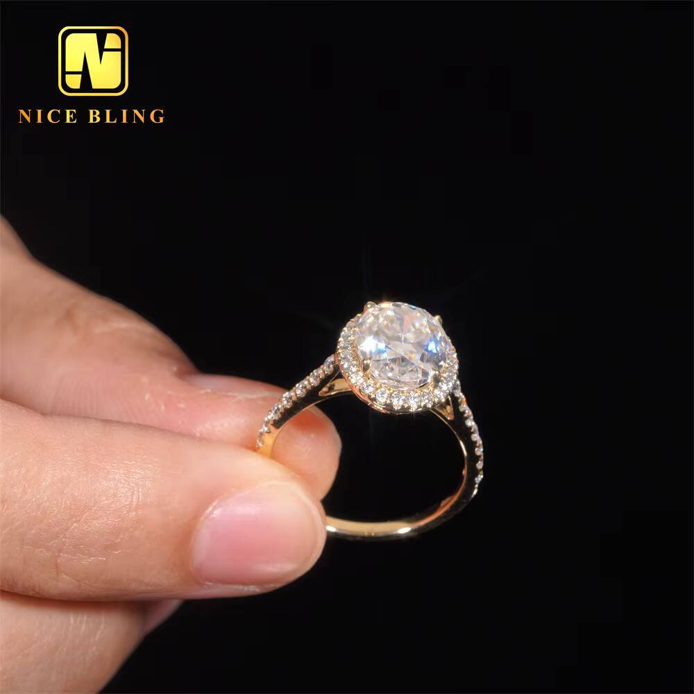 14K Gold Diamond Wedding Rings Women VVS Moissanite Oval Cut Ring Moissanite Engagement Ring for Women