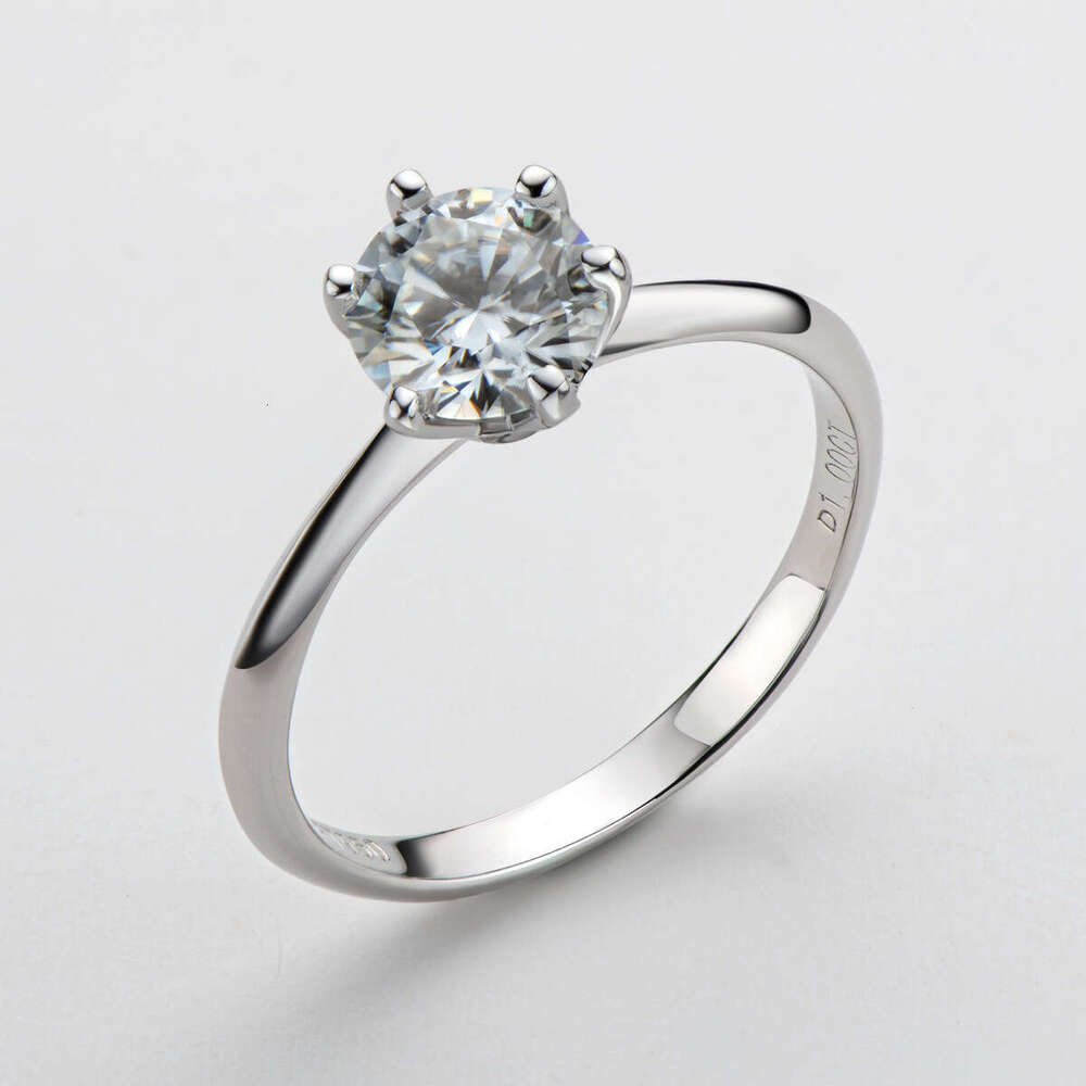 Hot Selling Six-Prong One fashion S Silver Qixi Valentine's Day Proposal Wedding Moissanite Ring 400