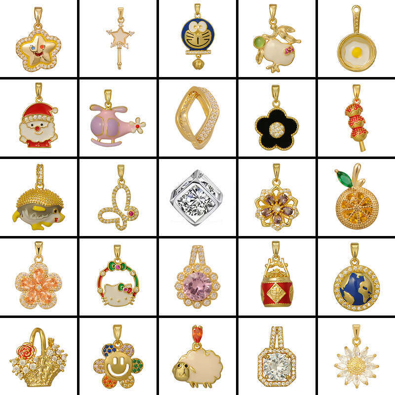 Tiktok Live Internet Celebrity Necklace Electroplated Micro Inlaid Zirconia Clavicle Chain Pendant DIY Accessories Female D89