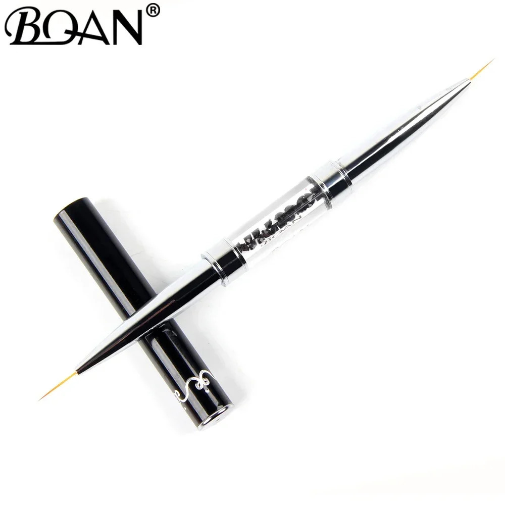 BQAN Black Double Head Crystal Handle 9mm 11mm Drawing Brush Liner Brush Painting Pen Gel Polish Crystal Nail Art Manicure Tools 250716