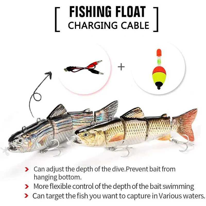 Automatic Swimbait Electric Robotic Fishing Lure 4-Segement Auto Multi Jointed Bait USB Rechargeable Wobbler Pesca Accessories Z250717