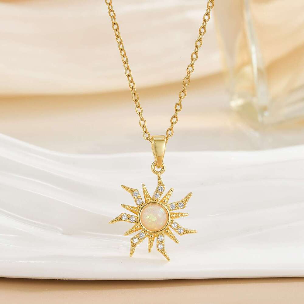 New Niche Design Minimalist Suower Pendant Women's Collarbone Chain Titanium Steel Jewelry 305