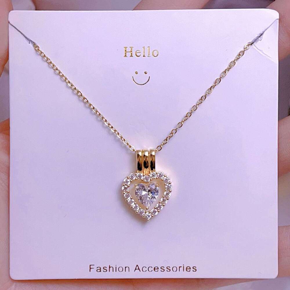 Heart Necklace For Women Unique Design One Can Be Split Into Two Simple And Elegant Light Titanium Steel Non-Fading Chain 341