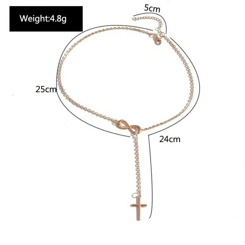 Simple Vintage 8 Shape Cross Jesus Pendant Choker Necklace for Women Trendy Goth Thin Chain Aesthetic Wed Jewelry Accessories XJ250717